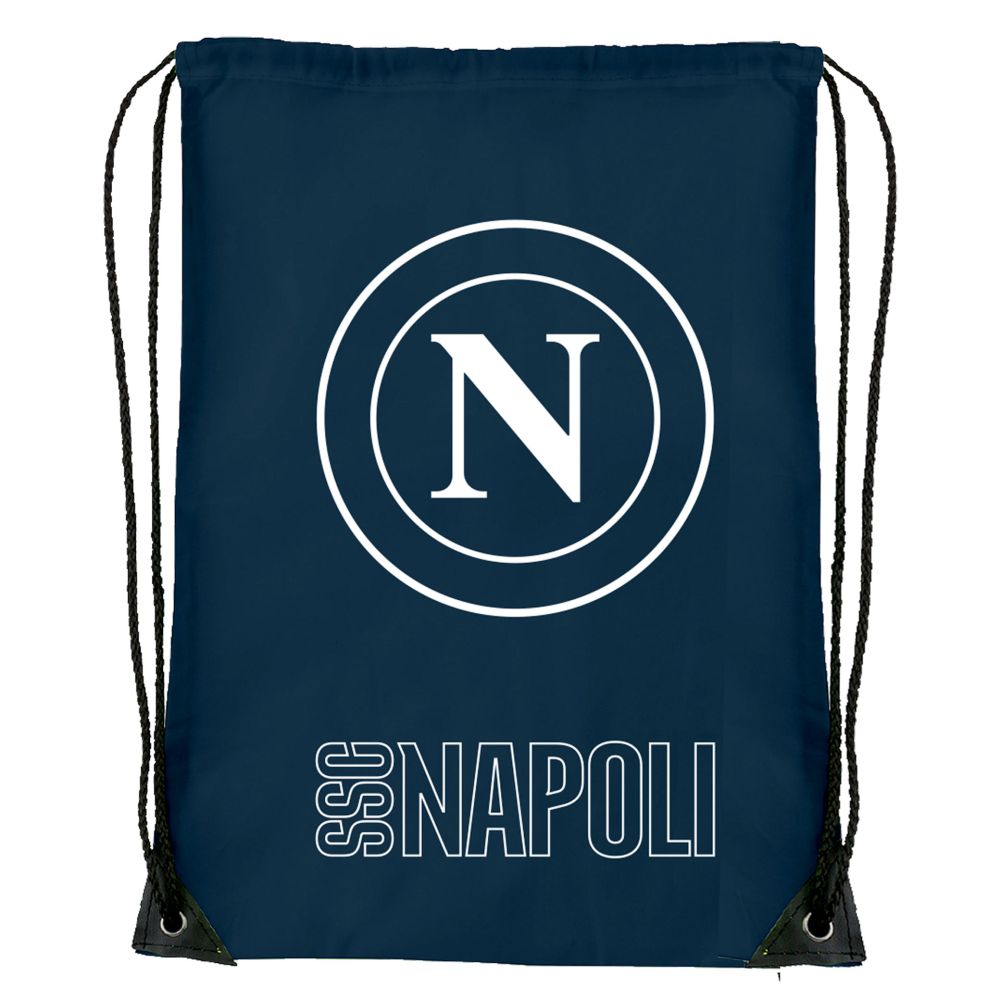 GYMSAC BLU NAVY CON LOGO BIANCO E SCRITTA SSC NAPOLI BIANCA SU UN LATO