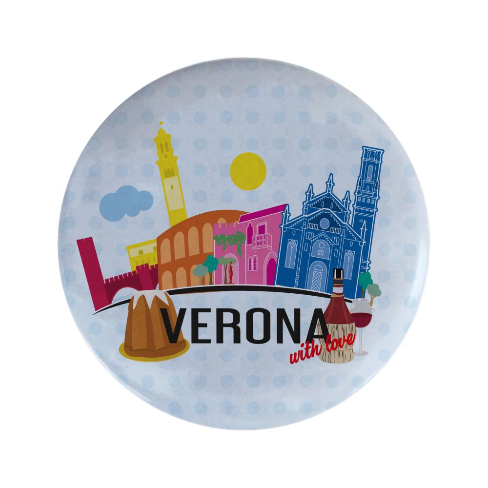 MAGNETE ROTONDO STAMPATO E PLASTIFICATO DIAM. 5 CM VERONA WITH LOVE