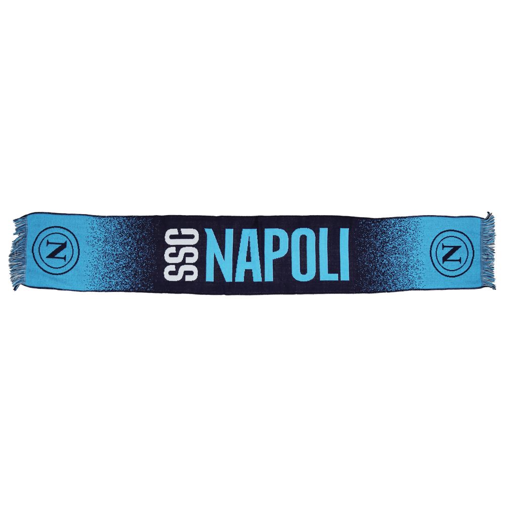 SCIARPA JACQUARD SSC NAPOLI SFUMATA BLU E AZZURRO