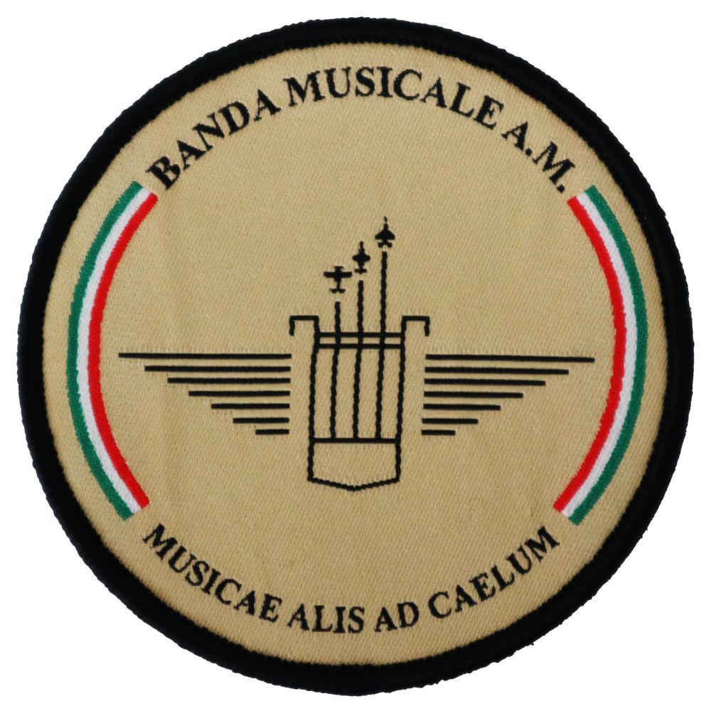 PATCH DISTINTIVO RICAMATO CON VELCRO Ø90 MM BANDA MUSICALE AM