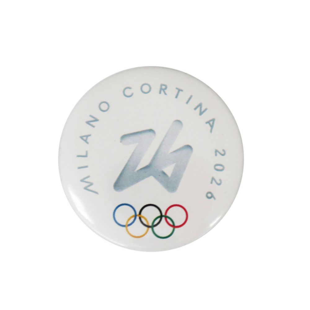 MAGNETE STAMPATO DIA 50 MM OLYMPIC EMBLEMA COLORATO FONDO BIANCO