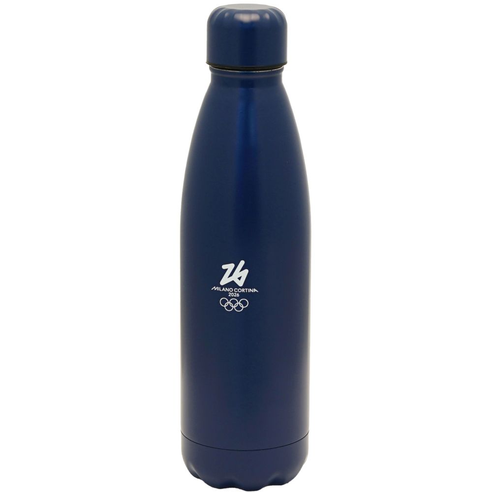 Borraccia Termica Blu Opaco 500 Ml Olympic Emblema Monocromatico Logo