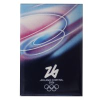 Magnete Stampato 78x53 Mm Olympic Look Rosso Fondo Blu