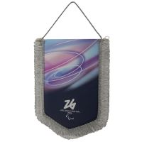 GAGLIARDETTO PENTAGONALE FRANGIA ARGENTO STAMPA PARALYMPIC LOOK ROSSA