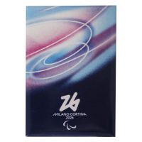 Magnete Stampato 78x53 Mm Paralympic Look Rosso Fondo Blu