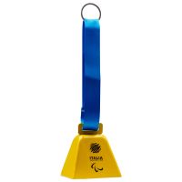 CAMPANA GIALLA CON PARALYMPIC EMBLEMA E ITALIA TEAM STAMPATO NERO CON NA