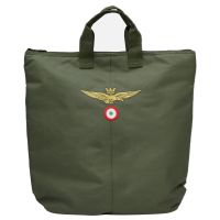 BORSA PORTACASCO VERDE CON LOGO RICAMATO A.M.