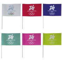 KIT 6 BANDIERINE IN CARTA CON ASTINA 30X20CMCOLORI VARI OLYMPIC EMBLEM