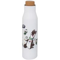 BORRACCIA TERMICA BIANCA TAPPO EFFETTO BAMBU' 500 ML PARALYMPIC MASCOT M