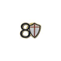 DISTINTIVO IN METALLO DORATO SMALTATO CELEBRATIVO 80 ANNI SAMPDORIA