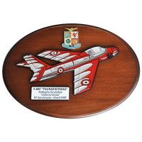 CREST IN METALLO SMALTATO F-84F THUNDERSTREAK DIAVOLI ROSSI AERONAUTICA MILITARE
