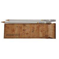 SET 2 MATITE IN ASTUCCIO DI ECOPELLE SUGHERO ESERCITO ITALIANO