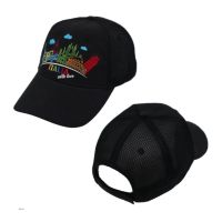 CAPPELLINO CON VISIERA IN COTONE NERO, RICAMO ITALIA WITH LOVE