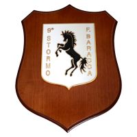 CREST IN METALLO SMALTATO BASE LEGNO 22,5X17,5CM 9 STORMO AERONAUTICA MILITARE