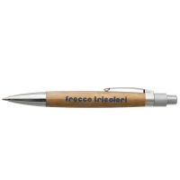 PENNA IN METALLO E BAMBOO, REFILL BLU, LOGO F.T.