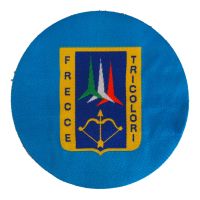 PATCH DISTINTIVO RICAMATO CON VELCRO Dia 80 MM FRECCE TRICOLORI SFONDO AZZURRO