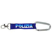PORTACHIAVI IN TESSUTO CON MOSCHETTONE POLIZIA DI STATO