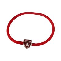 BRACCIALE IN SILICONE ROSSO CON PIASTRINA IN METALLO SMALTATA LOGO TORIN