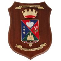 CREST IN METALLO SMALTATO LEGNO CL26 X 18,5 CM 11 RGT TRASMISSIONI