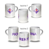 SET DUE TAZZINE IN CERAMICA LOGO E SCRITTA FIORENTINA