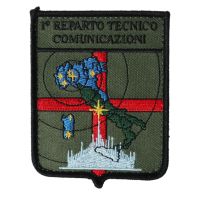 PATCH DISTINTIVO RICAMATO CON VELCRO 75X60 MM 1? REPARTO TECNICO COMUNIC