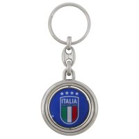 PORTACHIAVI GIREVOLE IN METALLO CON DOPPIA STAMPA DIGITALE LOGO ITALIA E