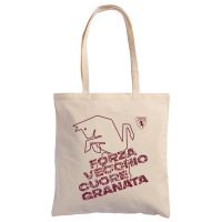 SHOPPER IN COTONE ECRU FORZA VECCHIO CUORE GRANATA