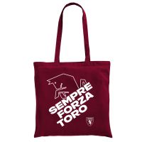 SHOPPER IN COTONE BORDEAUX CON LOGO SEMPRE FORZA TORO