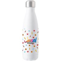 BORRACCIA BIANCA IN ACCIAIO INOX DOPPIA PARETE 500 ML VERONA WITH LOVE