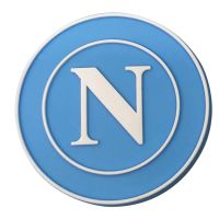 MAGNETE IN PVC MORBIDO LOGO BIANCO NAPOLI SU FONDO CELESTE