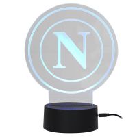 LAMPADA DA TAVOLO LUMINOSA IN PLEXIGLASS SU BASE NERA, INTERRUTORE PER C