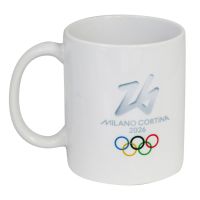 Tazza Mug in Ceramica diametro 8 cm Olympic Emblema Colorato Fondo Bianco