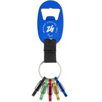 Portachiavi Apribottiglie Alluminio Blu Paralympic Emblema Inciso A Lase