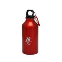 Boraccia Alluminio Rossa 400 Ml Moschettone Olympic Emblema Logo Monocro