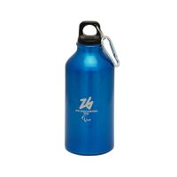 Boraccia Alluminio Azzurra 400 Ml Moschettone Paralympic Emblema Logo