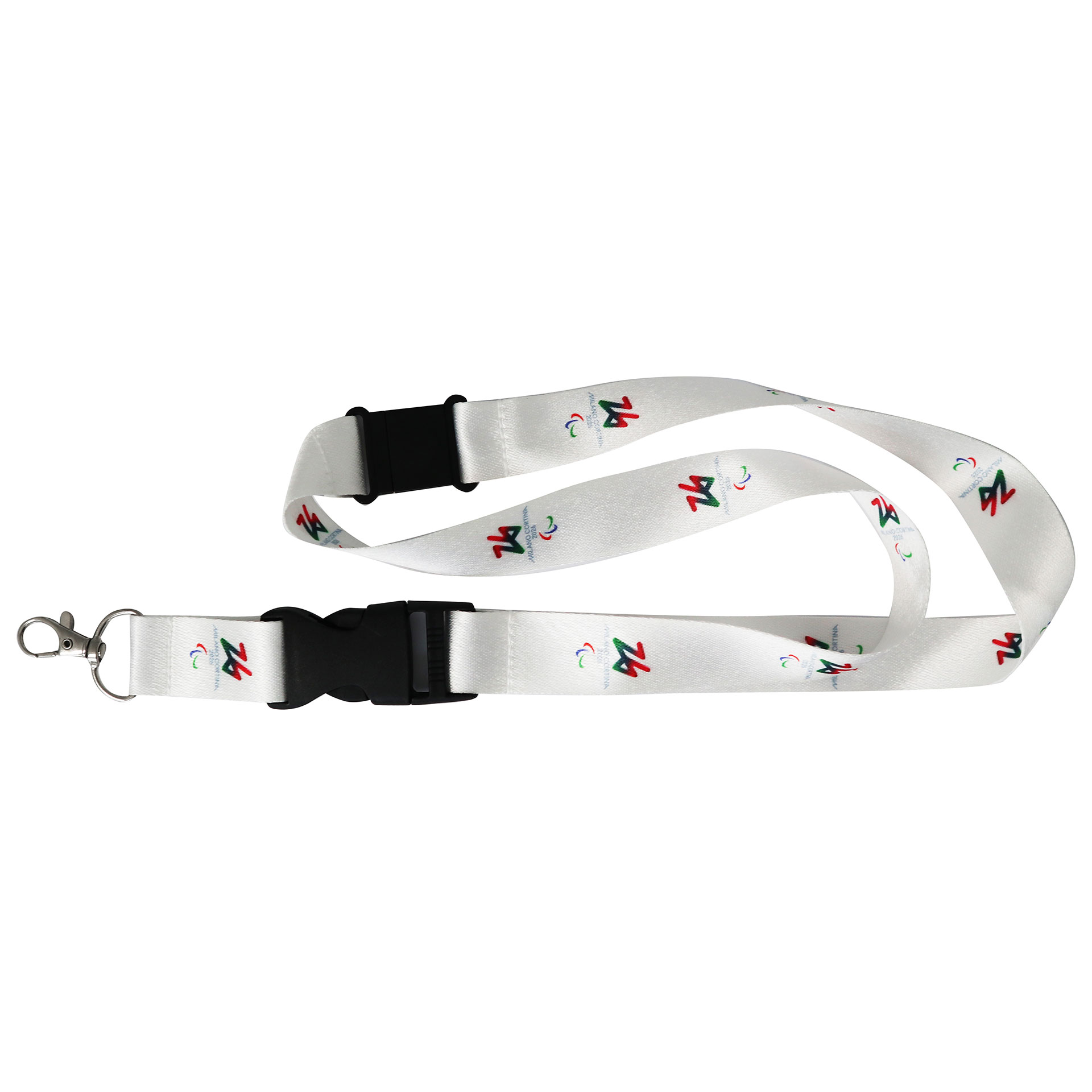 PORTAPASS NASTRO 25 MM SEPARABILE PARALYMPIC EMBLEMA COLORATO FONDO BIAN