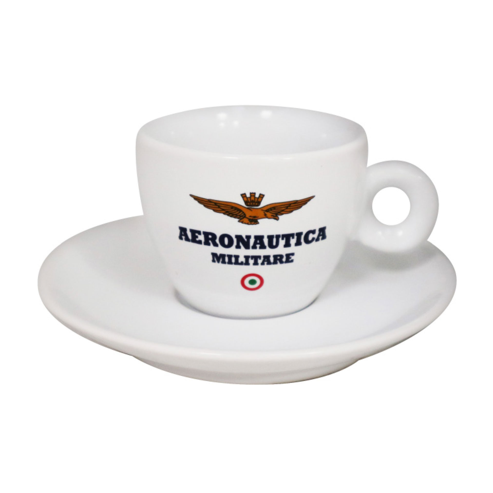 TAZZINA DA CAFFE' CLASSICA IN CERAMICA CON PIATTINO AERONAUTICA MILITARE
