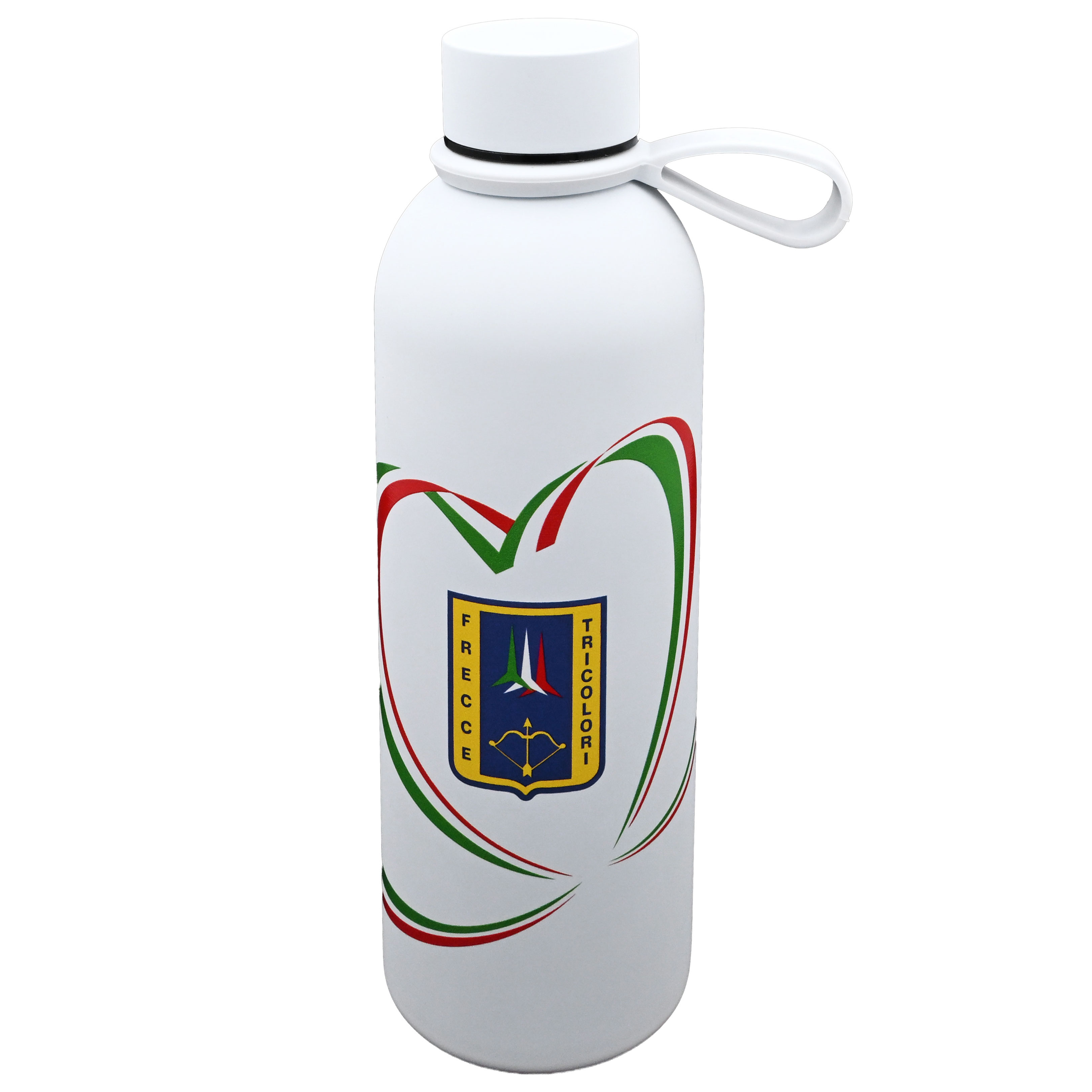 BORRACCIA IN ACCIAIO INOX BIANCA SOFT TOUCH DOPPIA PARETE 500 ML FRECCE