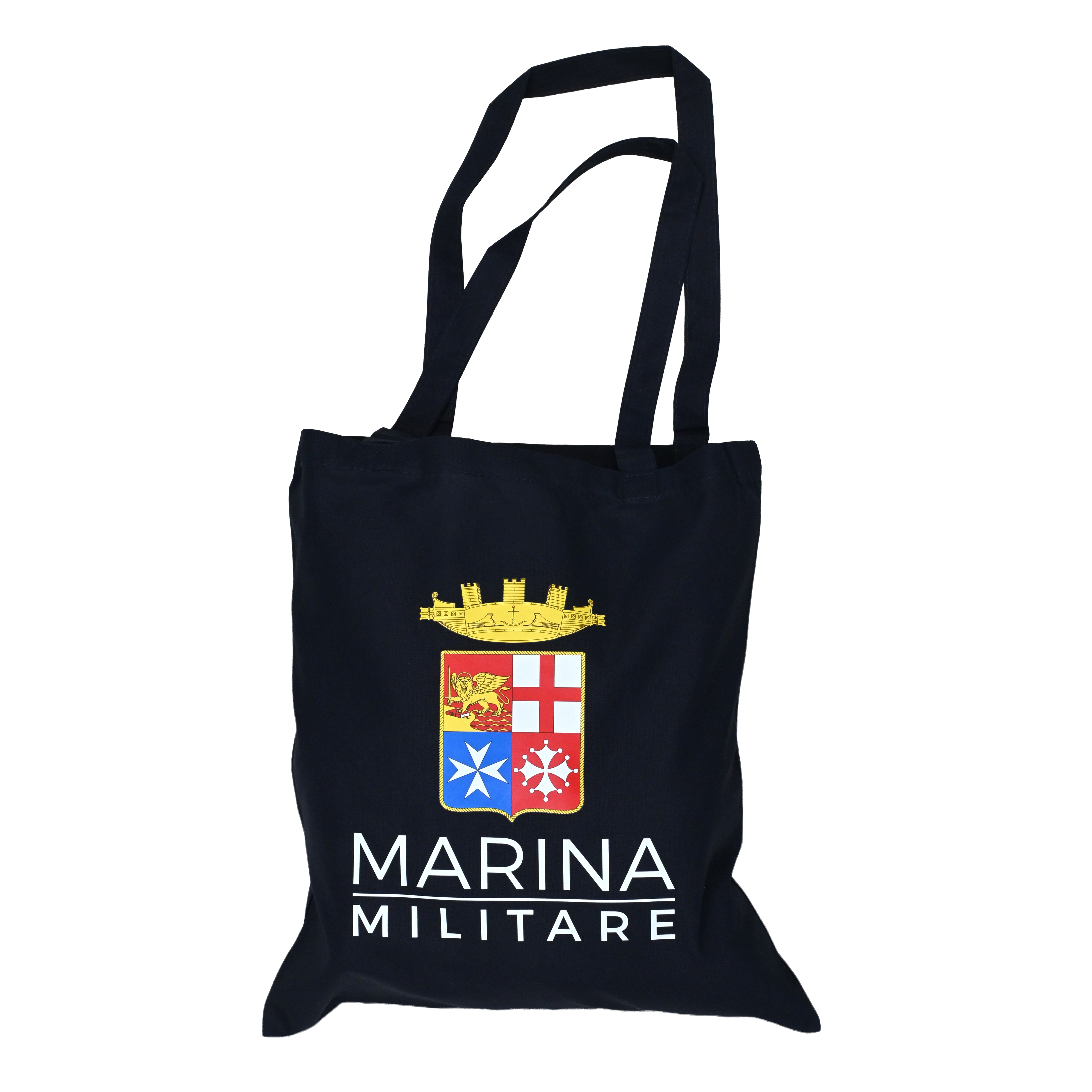 SHOPPER IN COTONE BLU 38X42 CM MANICI LUNGHI MARINA MILITARE