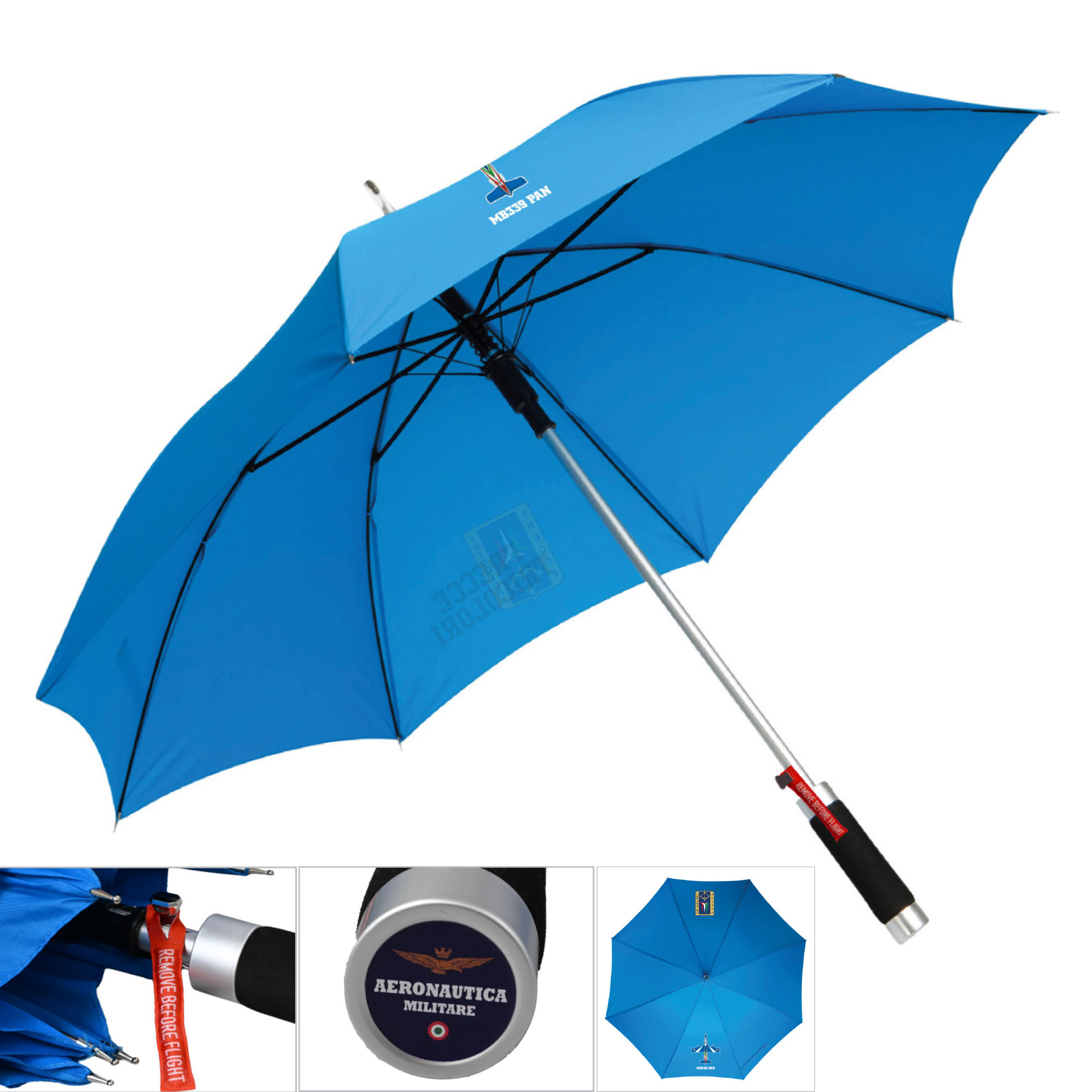 OMBRELLO AUTOMATICO RIVESTIMENTO IN POLIESTERE-PONGEE AZZURRO