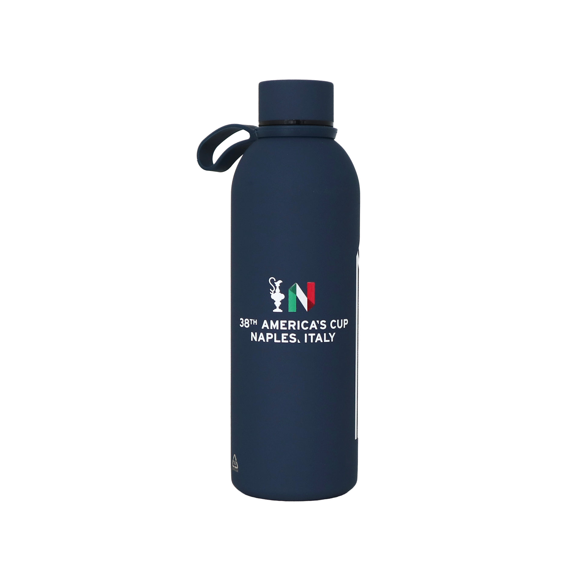 BORRACCIA TERMICA AMERICA'S CUP 38 BLU SOFT TOUCH COPPA N E SCRITTA IN A