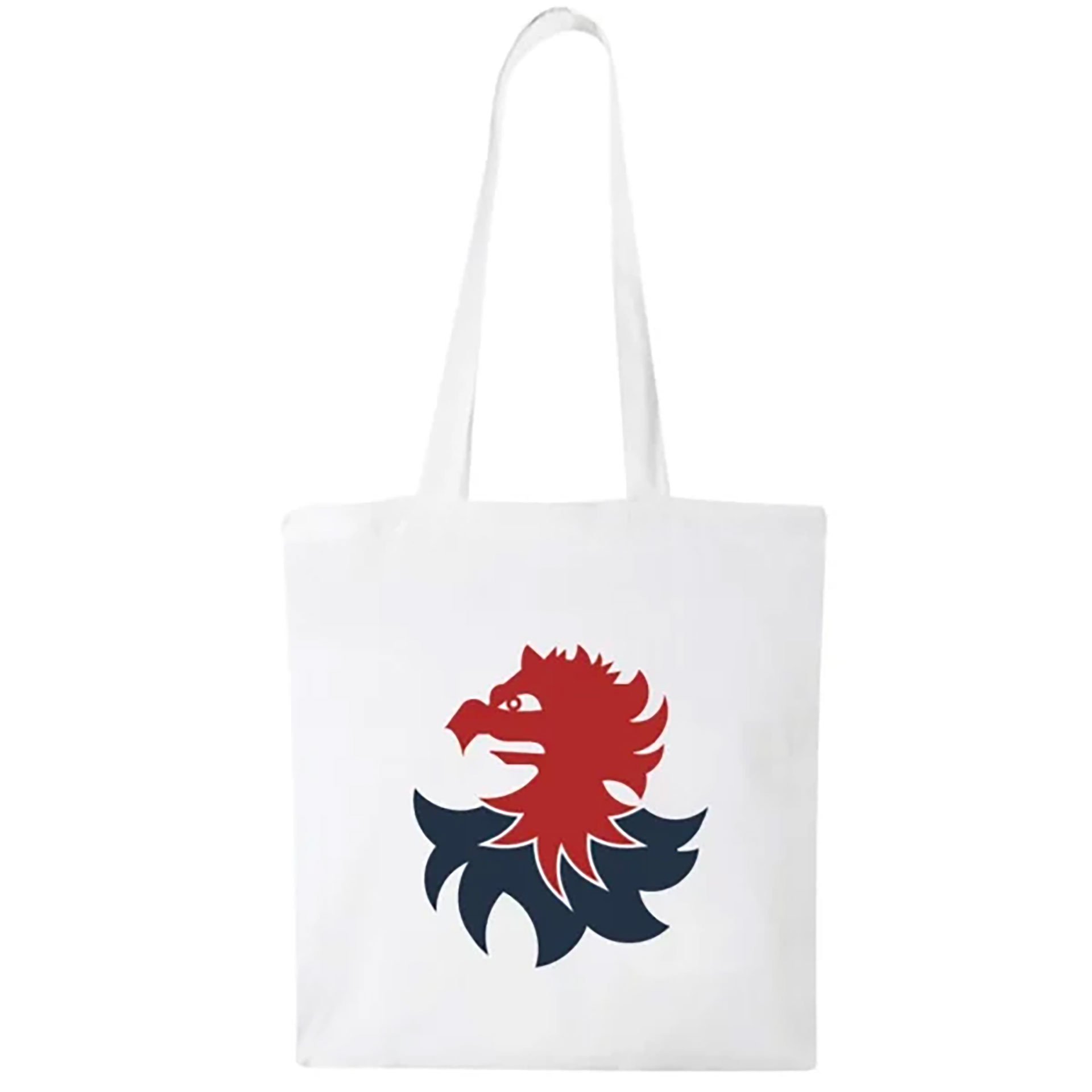 SHOPPER IN COTONE GENOA CFC COLORE BIANCO GRAFICA GALLINACCIO
