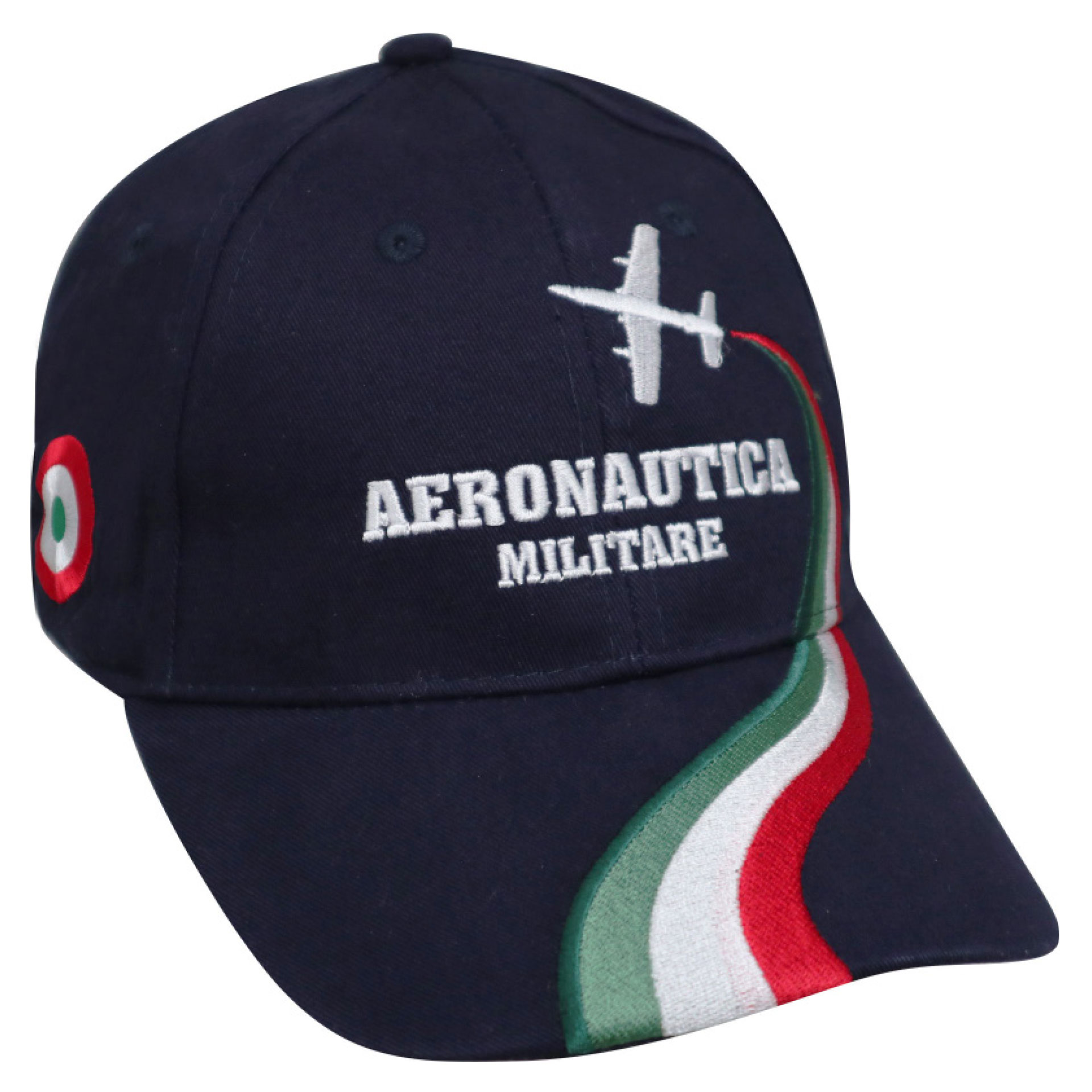 CAPPELLINO IN COTONE BLU LOGO RICAMATO AERONAUTICA MILITARE